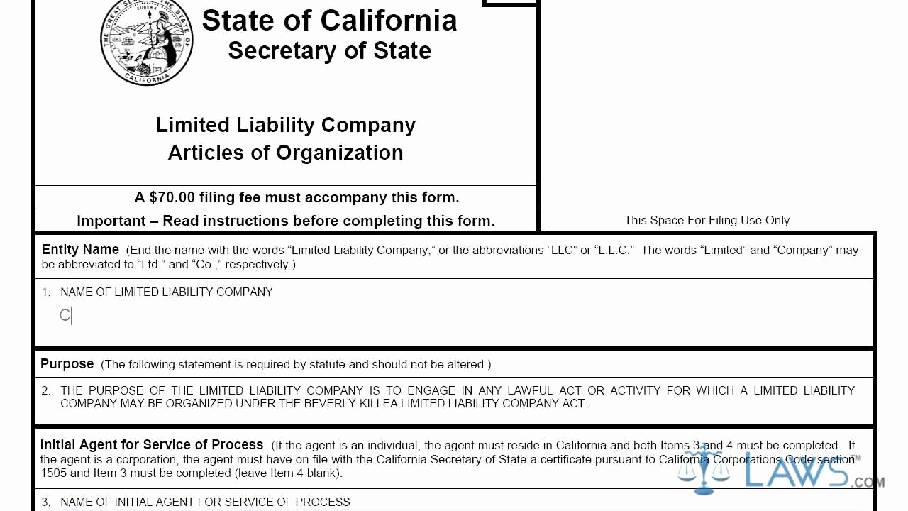 Llc Membership Certificate Template Fresh Articles Of organization Ca Llc 1