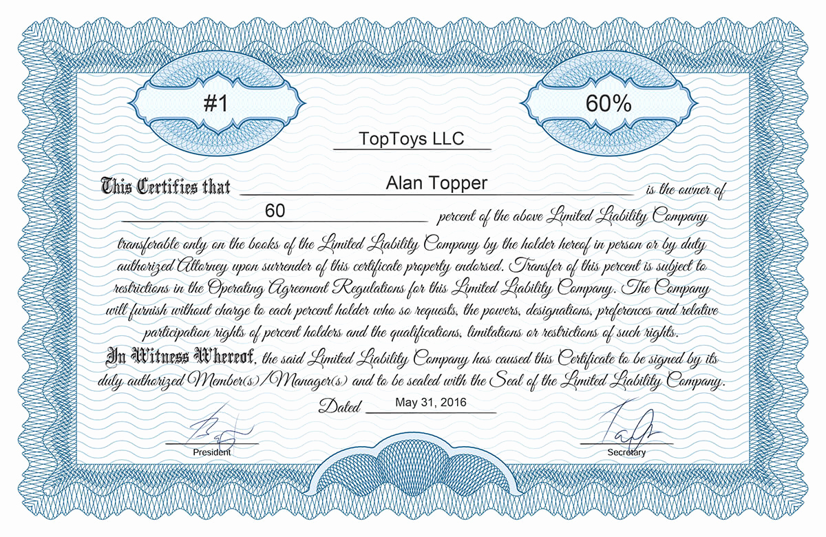 Llc Membership Certificate Template Fresh Free Stock Certificate Online Generator