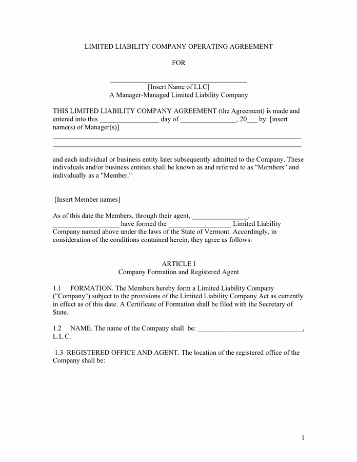 Llc Operating Agreement Pdf Awesome Llc Operating Agreement Free Documents for Pdf