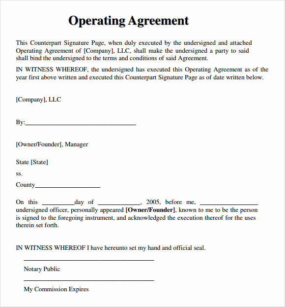 Llc Operating Agreement Pdf Inspirational 9 Sample Llc Operating Agreement Templates to Download