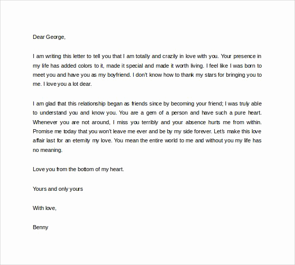 Love Letter to Boyfriend Lovely Sample Love Letters to Boyfriend 16 Free Documents In