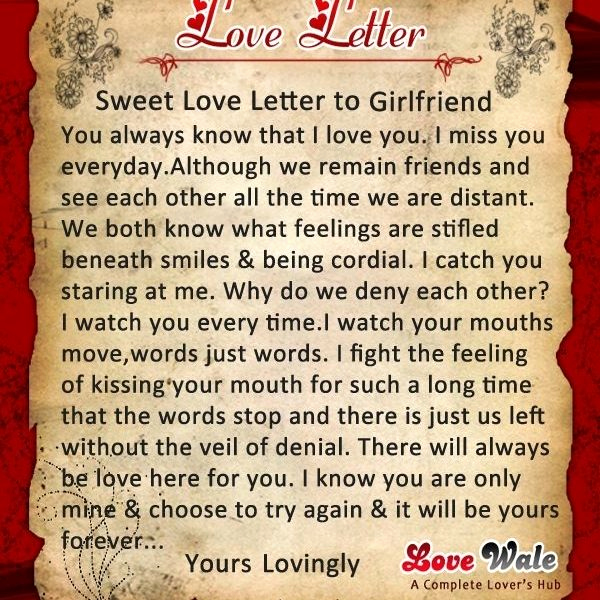 Love Letter to Girlfriend Lovely Beautiful Cute Letters to Your Girlfriend