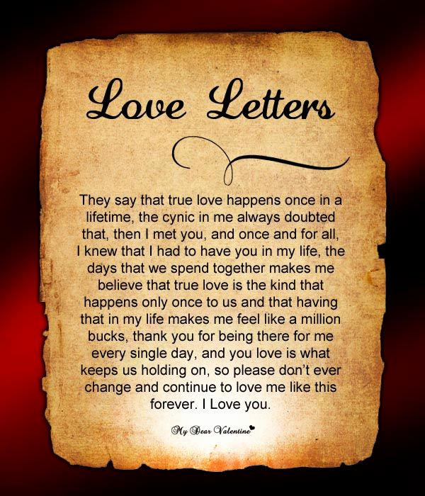 romantic letters for him