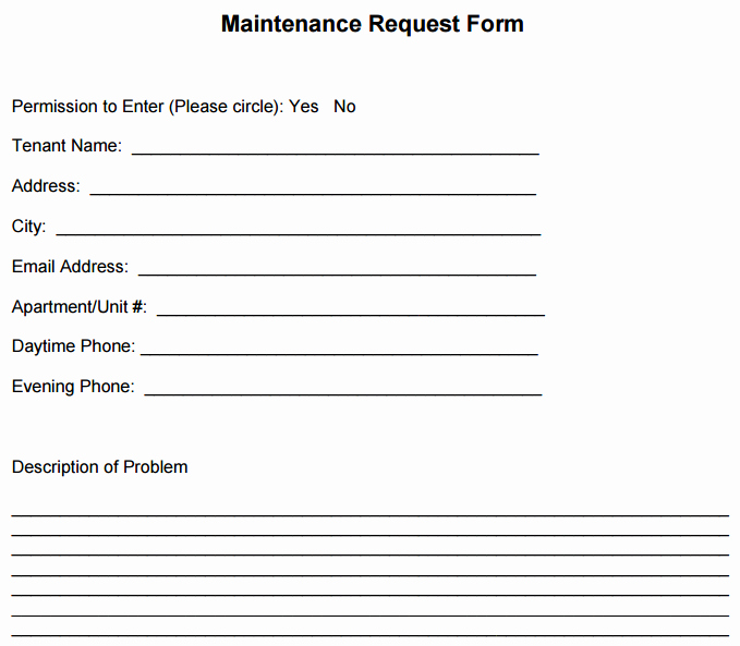 Maintenance Request form Template Best Of 6 Free Maintenance Request form Templates Word Excel