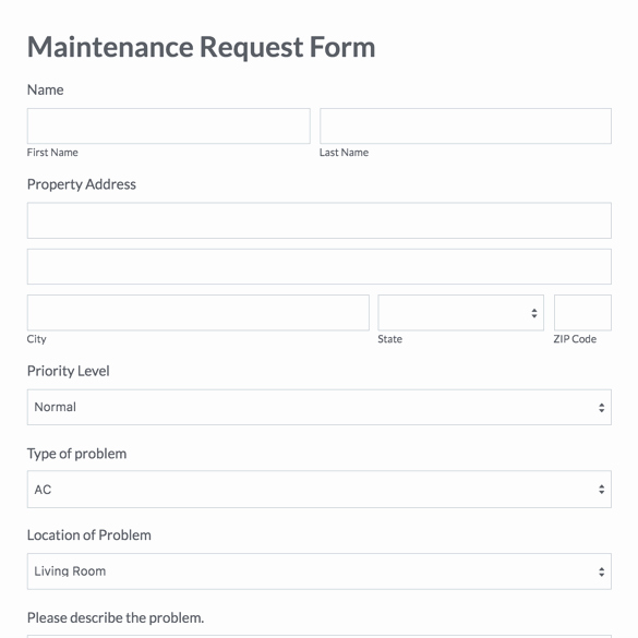 Maintenance Request form Template Fresh Maintenance Request form Template Maintenance Request form