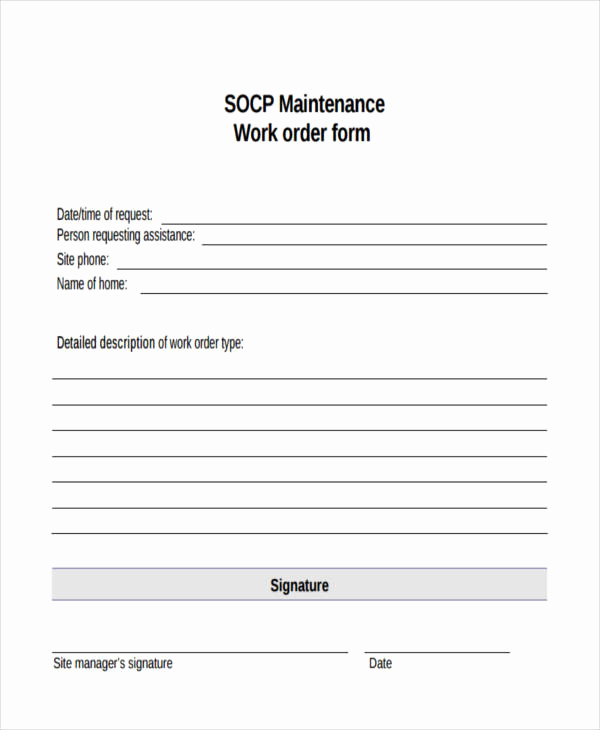 Maintenance Request form Template Lovely Printable Maintenance Work order forms