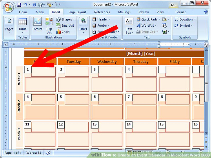 Make A Calender In Word Elegant How to Create An event Calendar In Microsoft Word 2008 7