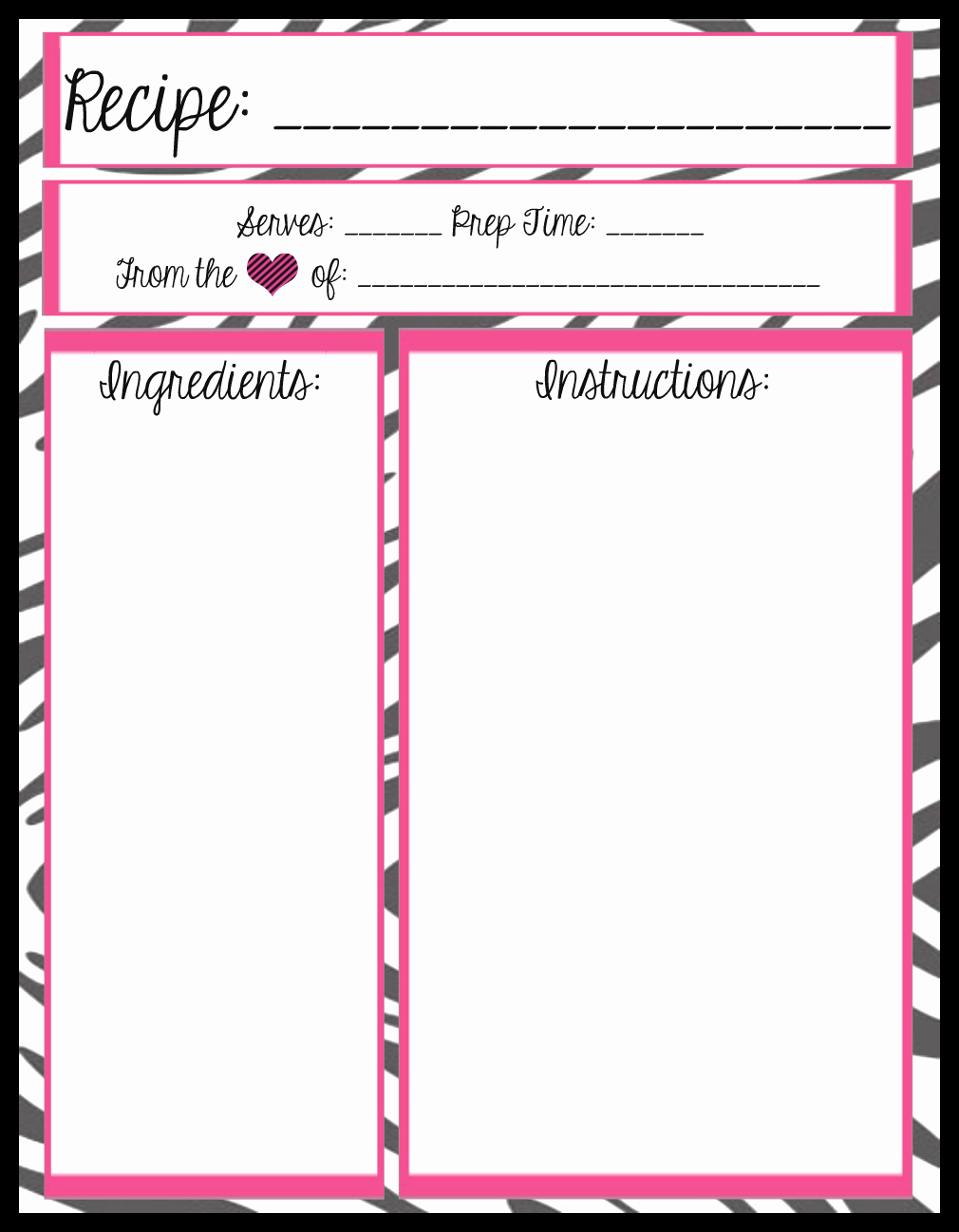 Make Your Own Cookbook Template Elegant Mesa S Place Full Page Recipe Templates [free Printables]