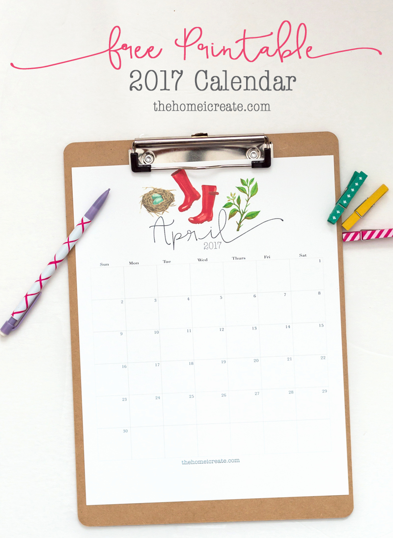 Making A Calendar Free Awesome Free 2017 Printable Calendar the Home I Create