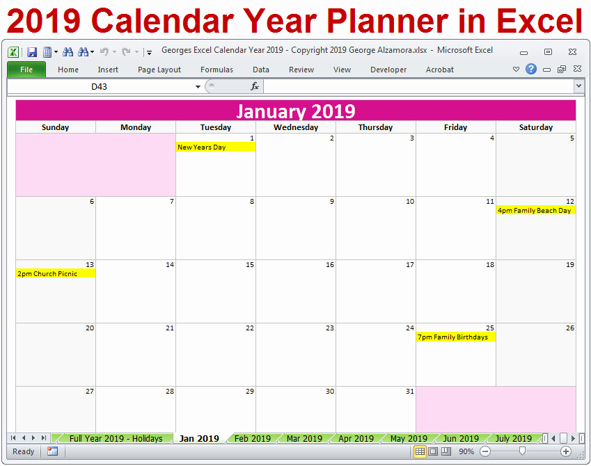 Making A Calendar Free Best Of 2019 Calendar Year Printable Planner Excel Templates 2019
