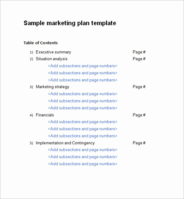 Marketing Plan Sample Pdf Inspirational Sample Marketing Plan Template 9 Free Documents In Word