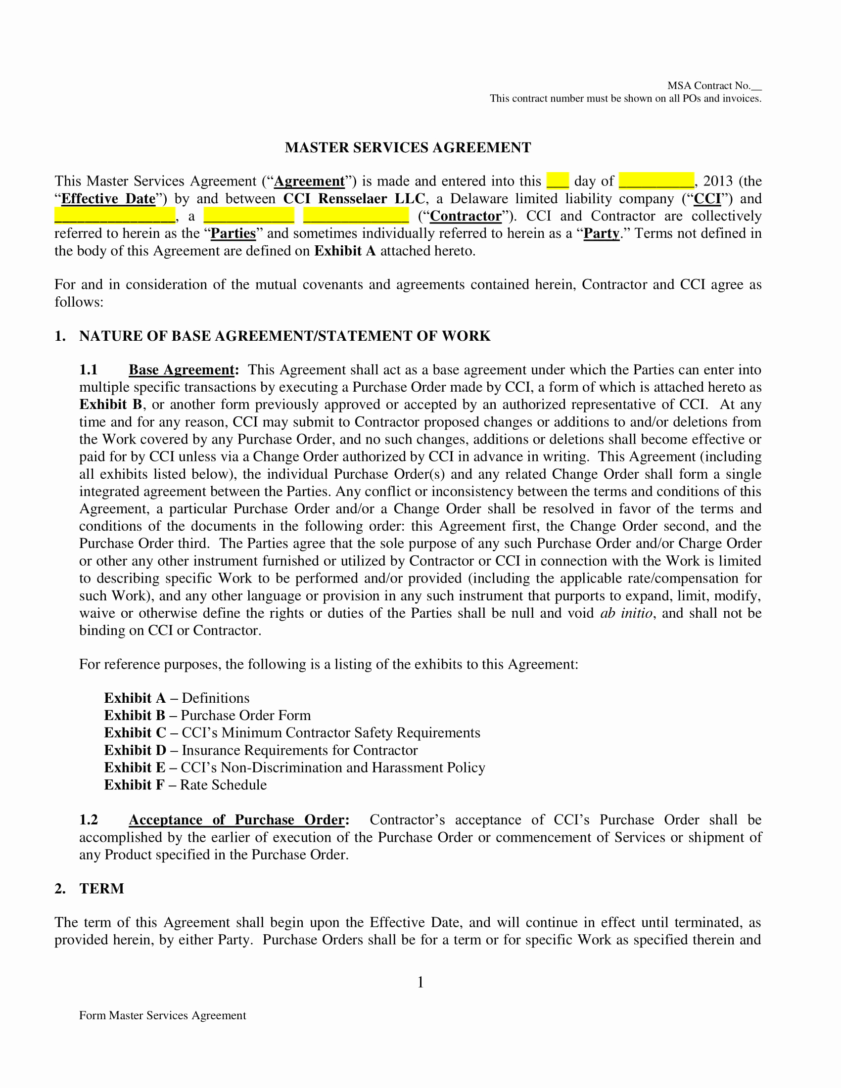 Master Service Agreement Template Lovely 11 Service Agreement Contract Template Examples Pdf