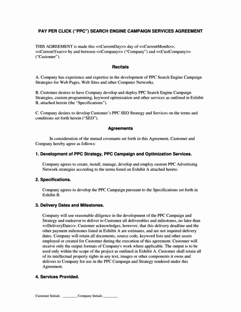 Master Service Agreement Template New Master Services Agreement Template Sampletemplatess