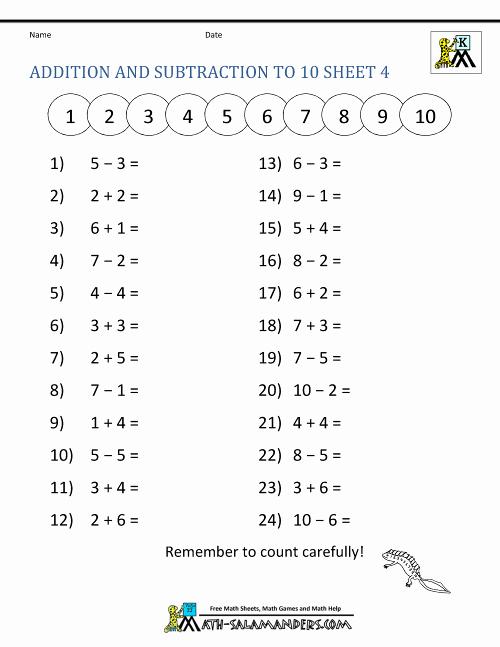 Math Addition and Subtraction Worksheets Beautiful Addition and Subtraction Worksheets for Kindergarten