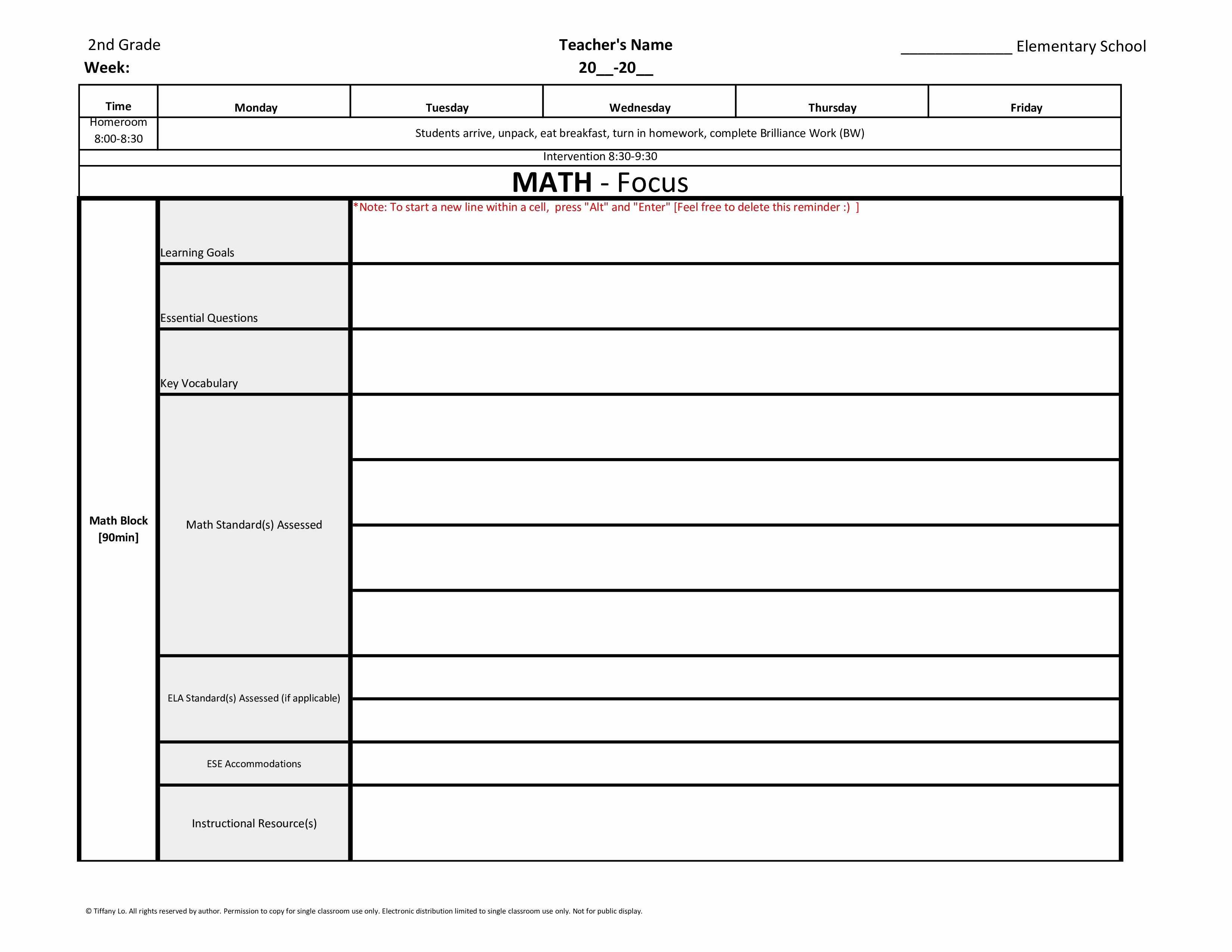 Math Lesson Plan Template Inspirational 4th Grade Math Lesson Plan Template – Mon Core Math