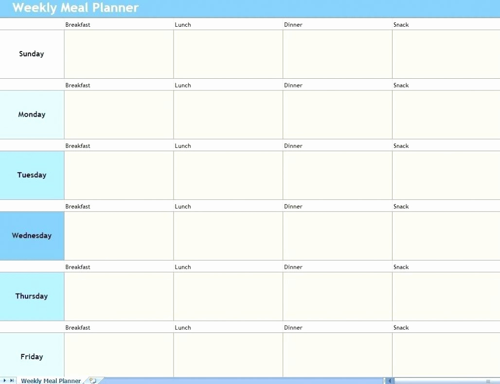 Meal Plan Template Excel Inspirational 18 Excel Meal Plan Template