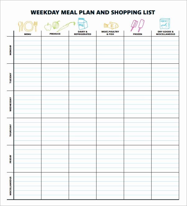 Meal Plan Template Excel Lovely 18 Meal Planning Templates Pdf Excel Word