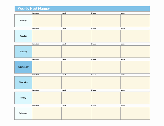 Meal Plan Template Excel Lovely 7 Free Weekly Planner Templates Excel Pdf formats
