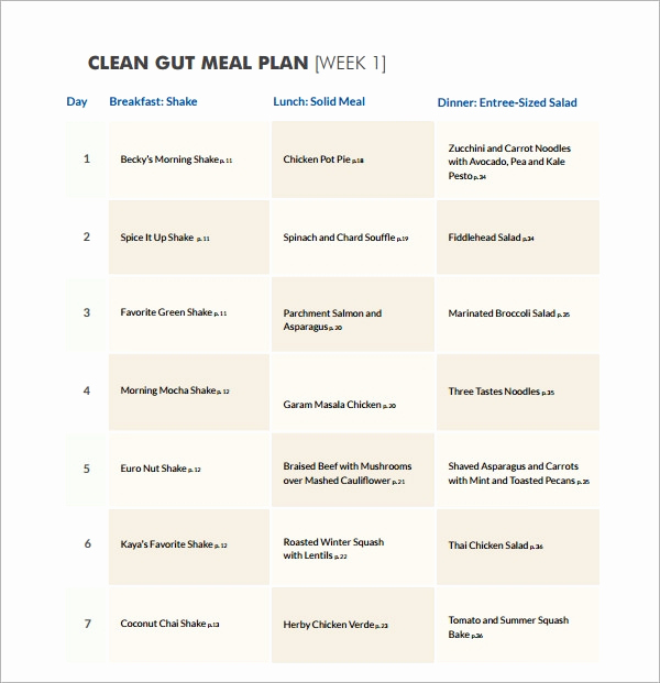 Meal Plan Template Pdf Elegant Meal Planning Template 17 Download Free Documents In Pdf