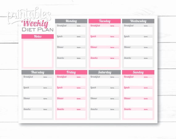 Meal Plan Template Pdf Elegant Weekly Meal Planner Pdf Editable Meal Planner for Weight