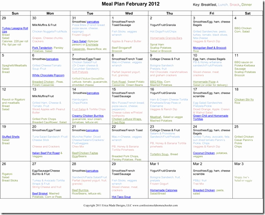Meal Plan Template Pdf Fresh Monthly Meal Plan February 2012 Confessions Of A