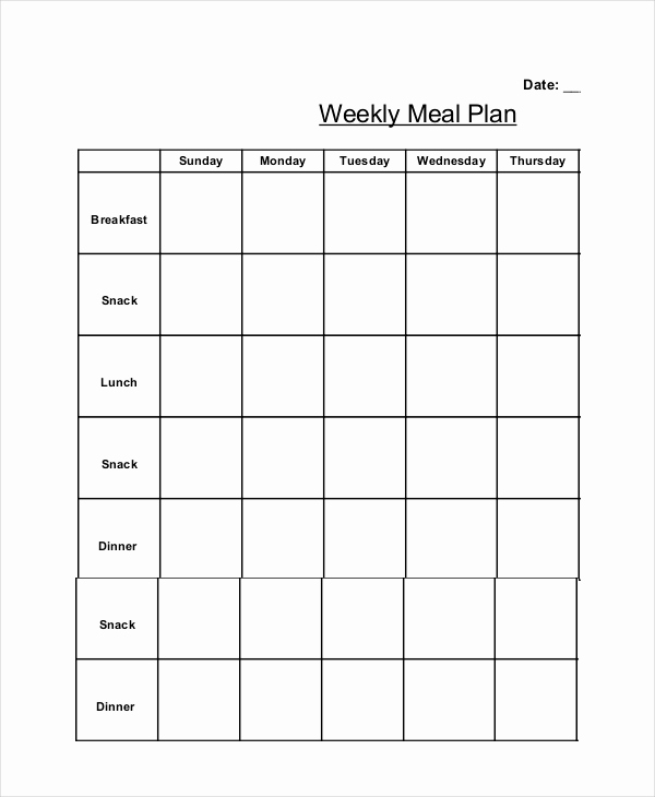 Meal Plan Template Pdf New Weekly Meal Planner 10 Free Pdf Psd Documents Download