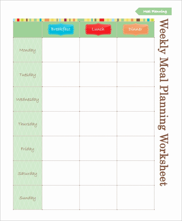 Meal Plan Template Word Awesome 18 Meal Planning Templates Pdf Excel Word