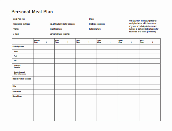 Meal Plan Template Word Beautiful 14 Meal Planning Template