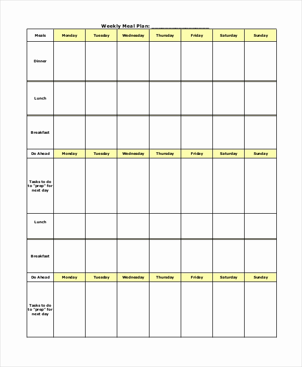 Meal Plan Template Word Inspirational Weekly Meal Planner Template 9 Free Pdf Word Documents