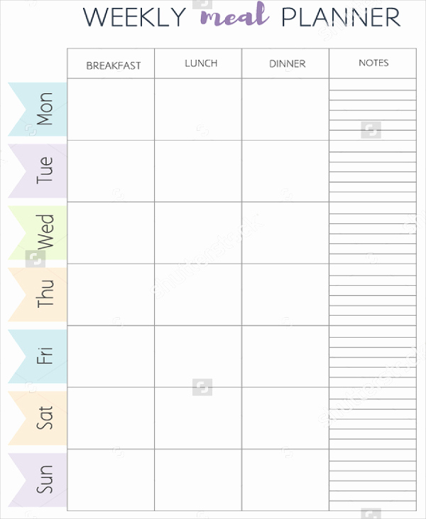 Meal Plan Template Word Unique Meal Planner Template Word