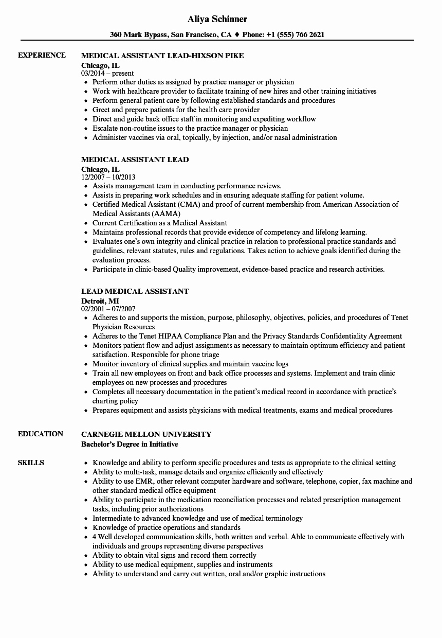 Medical assistant Resume Template Awesome Sample Medical assistant Workflow Process – Perfect Resume