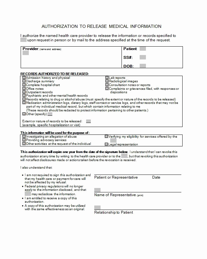 Medical Release form Templates Luxury 30 Medical Release form Templates Template Lab