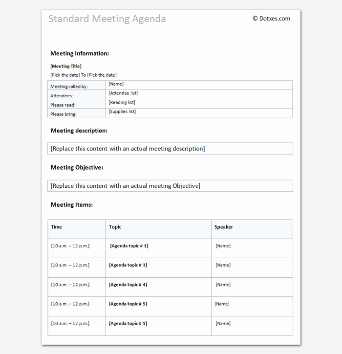 Meeting Agenda Template Doc Elegant Agenda Outline Template 10 for Word Excel Pdf format