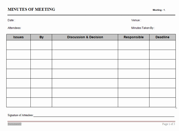 Meeting Minute Template Word Inspirational 6 Meeting Minutes Templates Excel Pdf formats