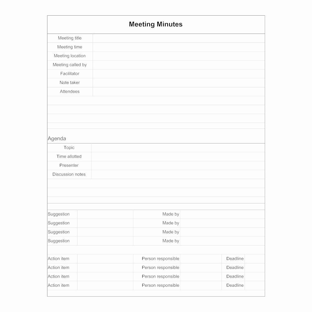 Meeting Minutes Template Doc Lovely Meeting Minutes form Template