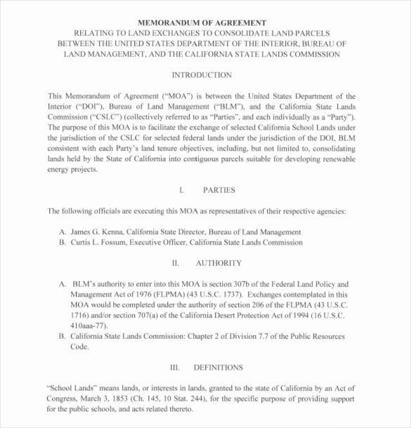 Memo Of Understanding Examples Best Of 16 Memorandum Of Agreement Templates Pdf Doc