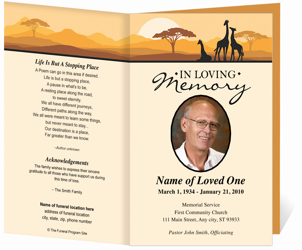 Memorial Services Program Template Awesome Funeral Program Template