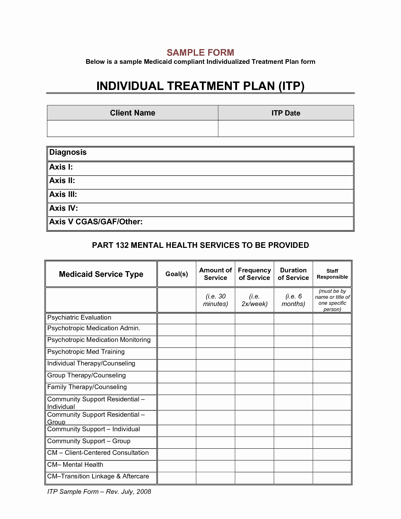 Mental Health Treatment Plan Template Elegant Individual Treatment Plan Template Buyjsf6x