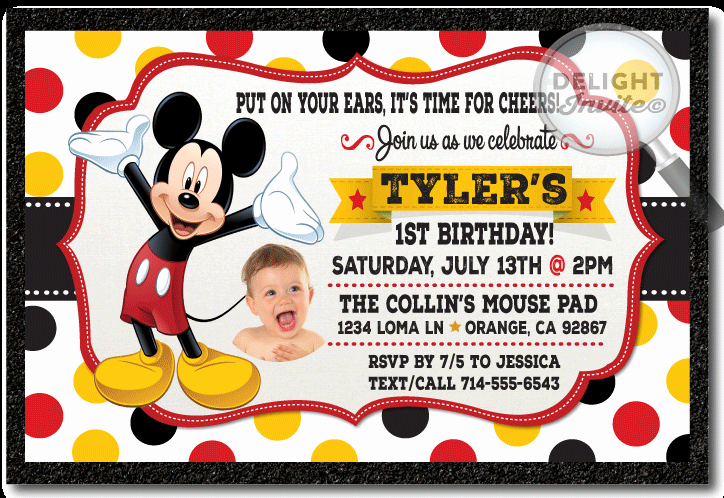 Mickey Mouse Birthday Invites Beautiful Mickey Mouse Birthday Invitations [di 330] Harrison