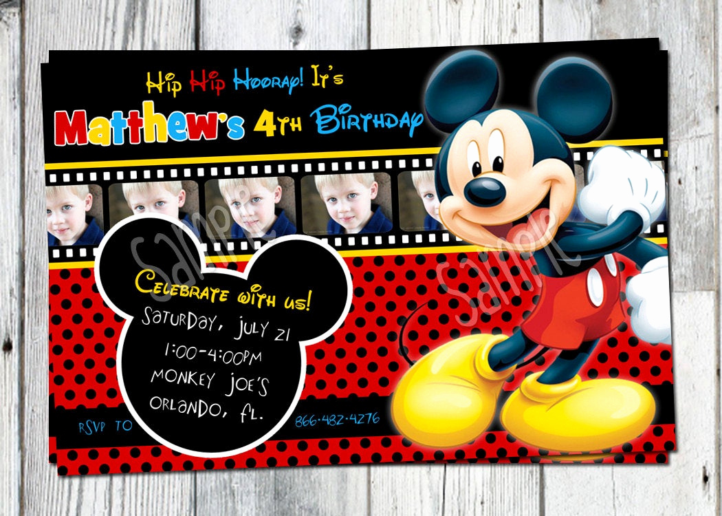 Mickey Mouse Birthday Invites Best Of Mickey Mouse Birthday Invitation Printable Boys Personalized