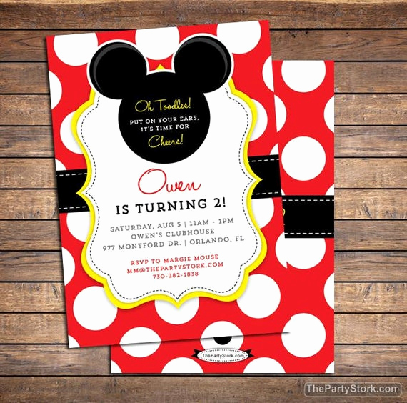 Mickey Mouse Birthday Invites Best Of Mickey Mouse Invitation Mickey Mouse Birthday Invitations