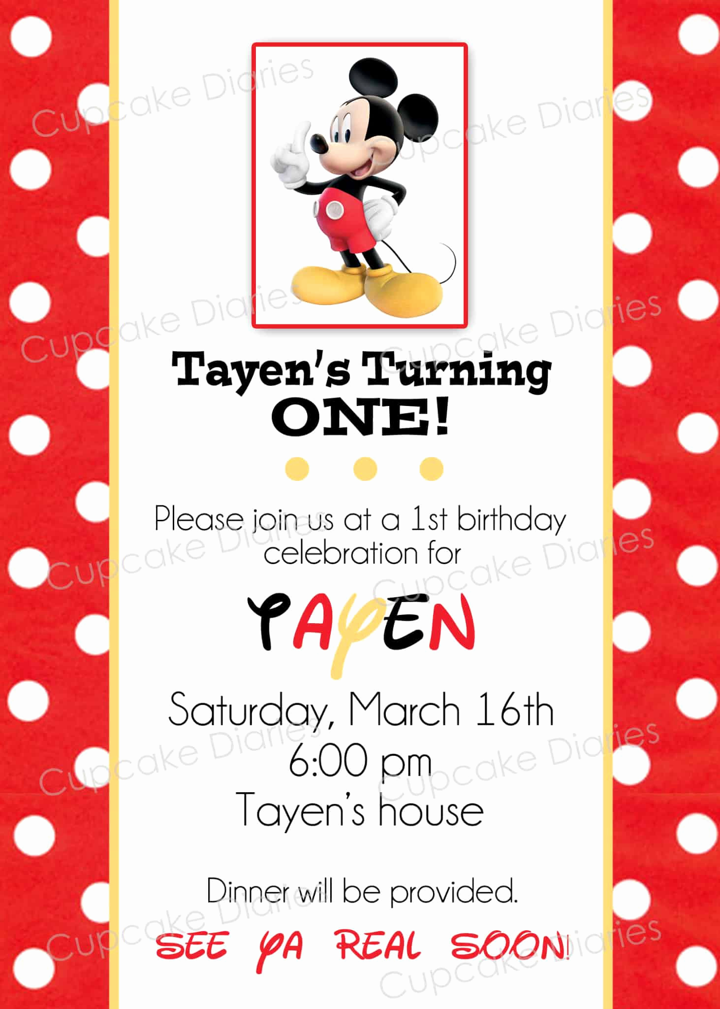 Mickey Mouse Birthday Invites Best Of Simple Mickey Mouse Birthday Party Free Subway Art