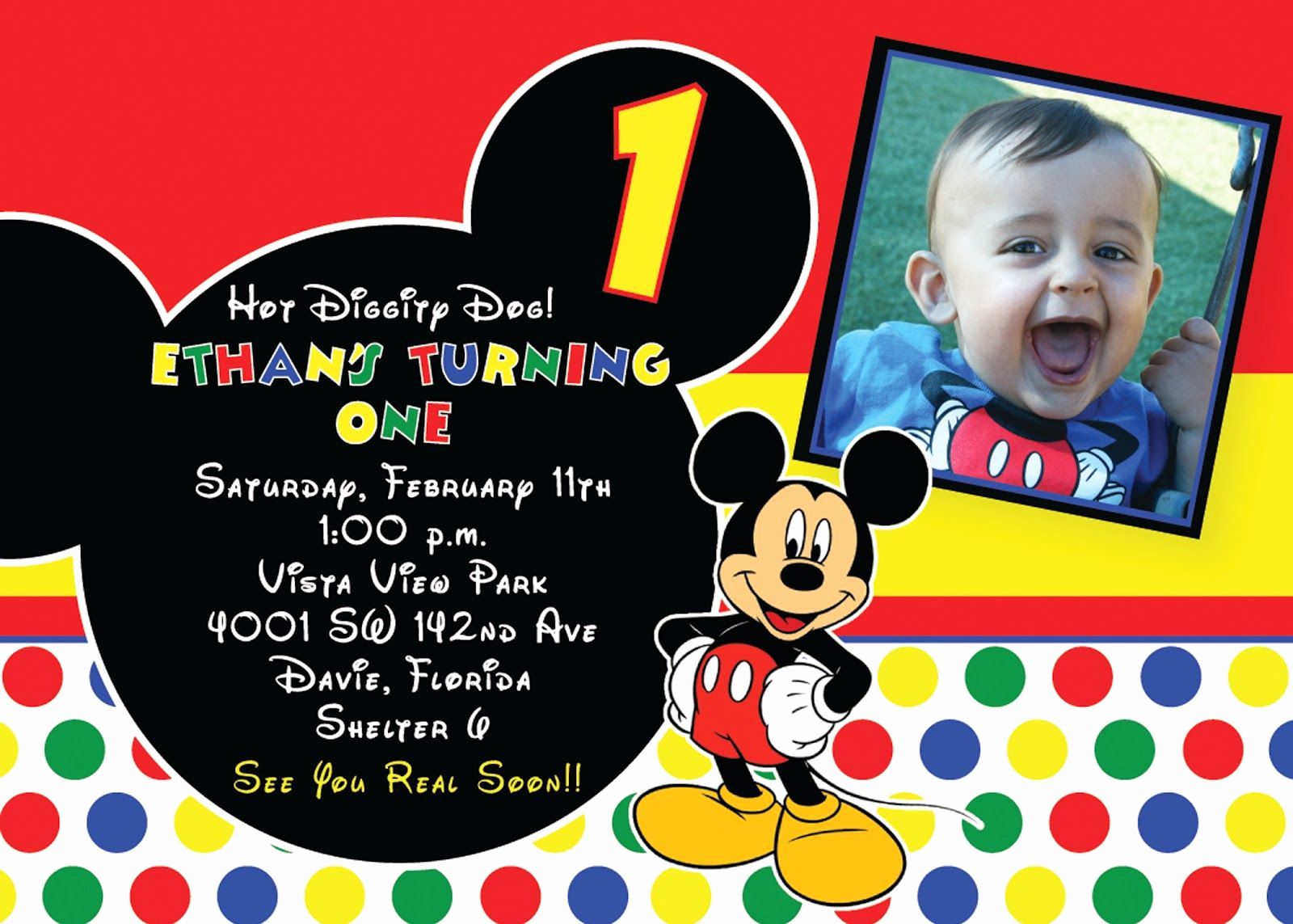 Mickey Mouse Birthday Invites Fresh Mickey Mouse 1st Birthday Invitations