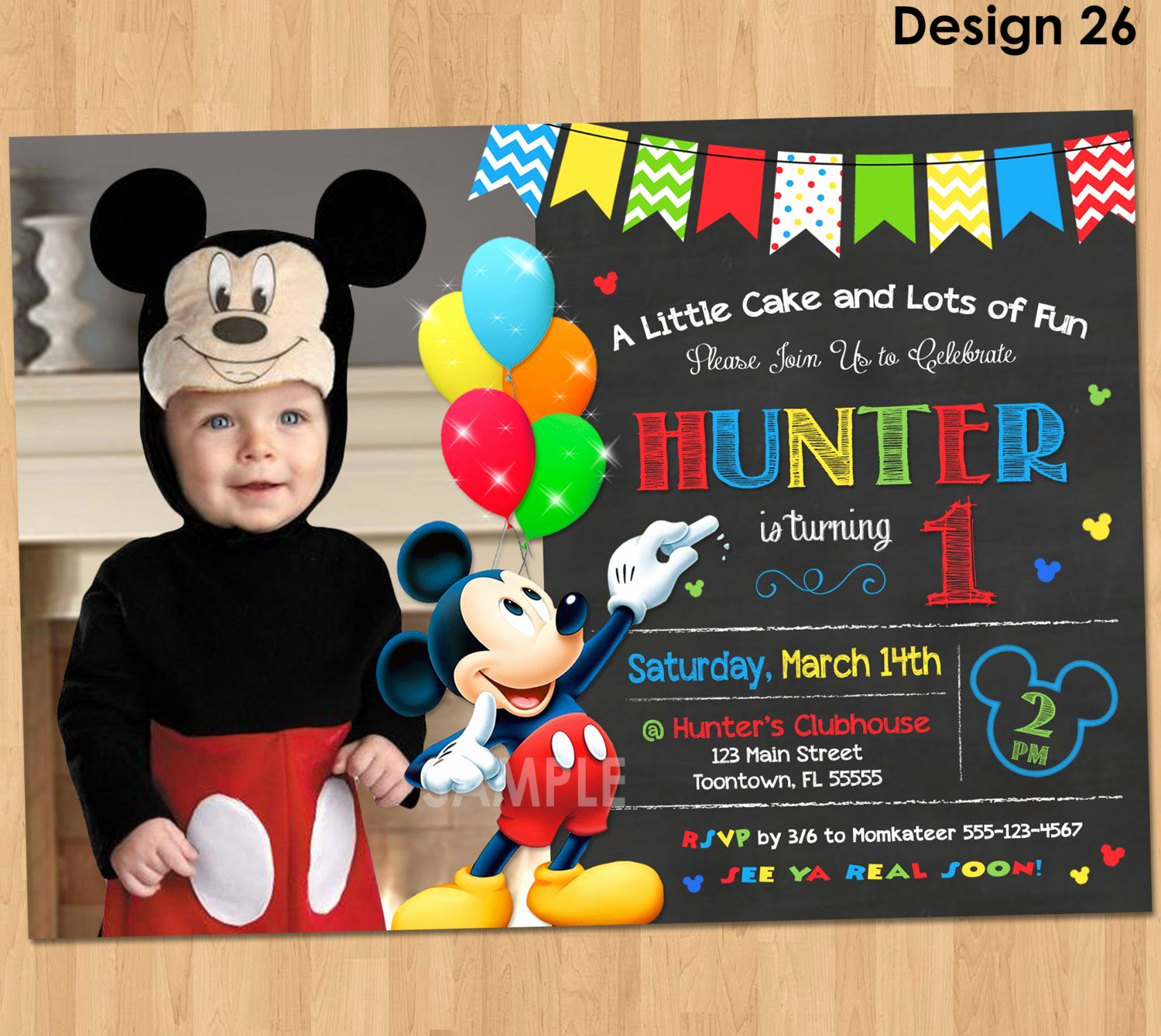 Mickey Mouse Birthday Invites Luxury Free Mickey Mouse Birthday Invitation Cards