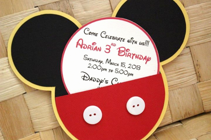 Mickey Mouse Birthday Invites New Handmade Mickey Mouse Invitations for Birthdays Baby