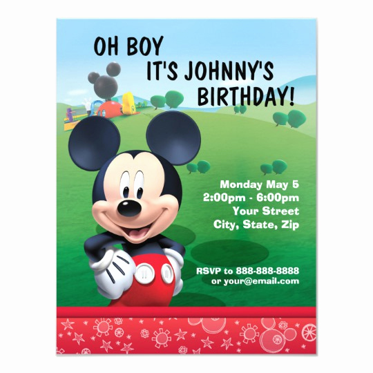 Mickey Mouse Birthday Invites Unique Mickey Mouse Birthday Invitation