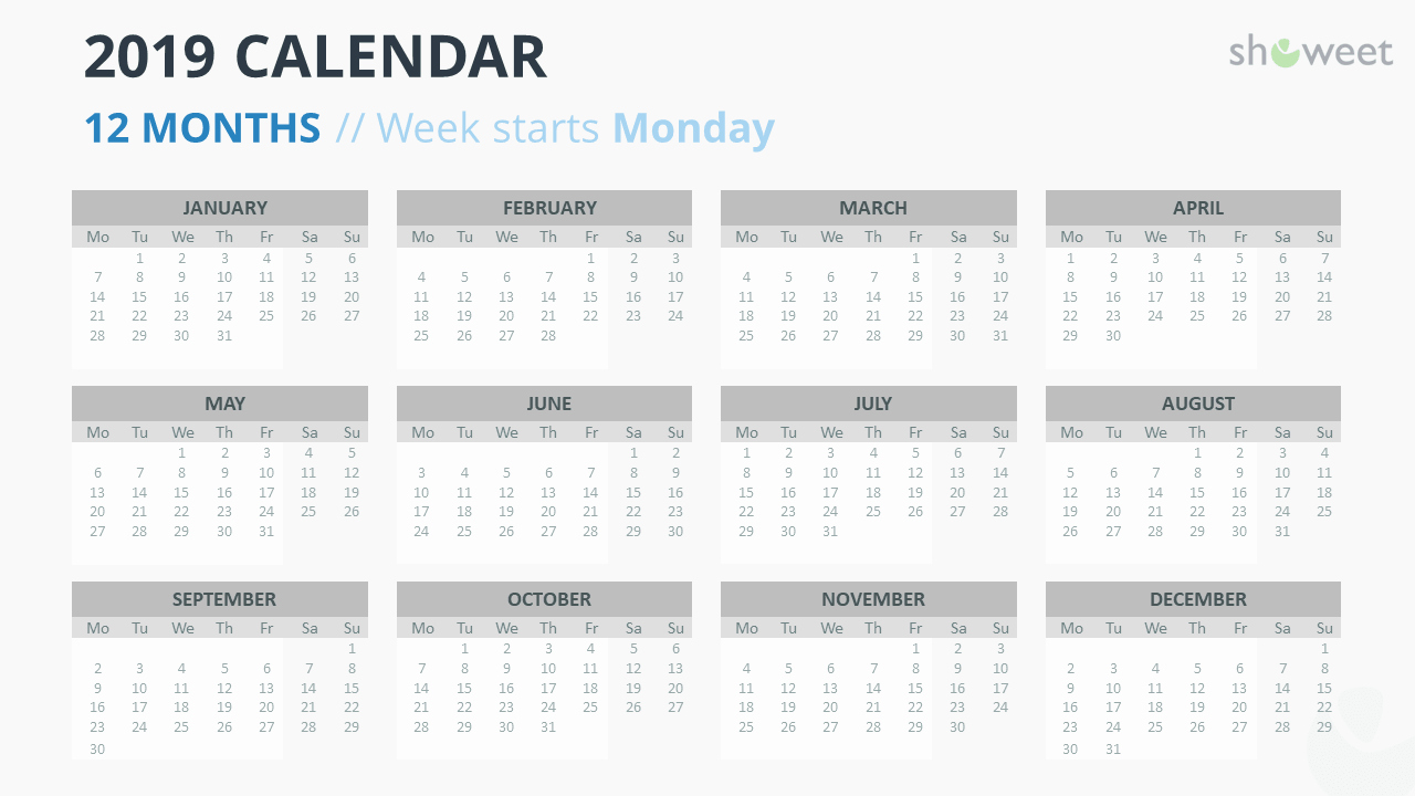 Microsoft Calendar Templates 2019 Inspirational 2019 Calendar Powerpoint Templates