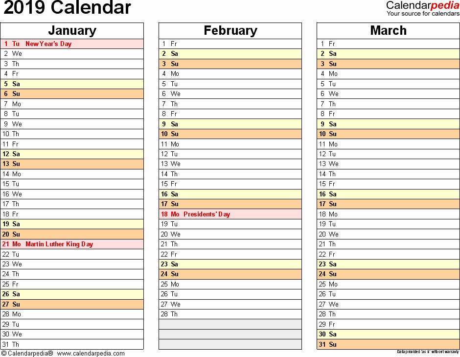 Microsoft Calendar Templates 2019 Unique 2019 Calendar 17 Free Printable Word Calendar Templates