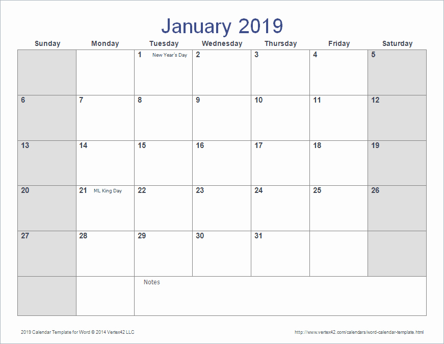 Microsoft Calendar Templates 2019 Unique Word Calendar Template for 2016 2017 and Beyond
