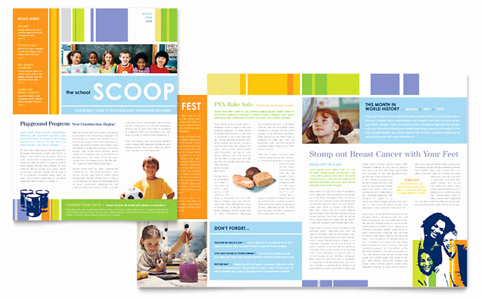 Microsoft Publisher Newsletter Templates Lovely Learning Center &amp; Elementary School Newsletter Template Design